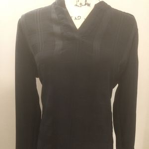 Long sleeves V-neck flowy blouse Navy Blue